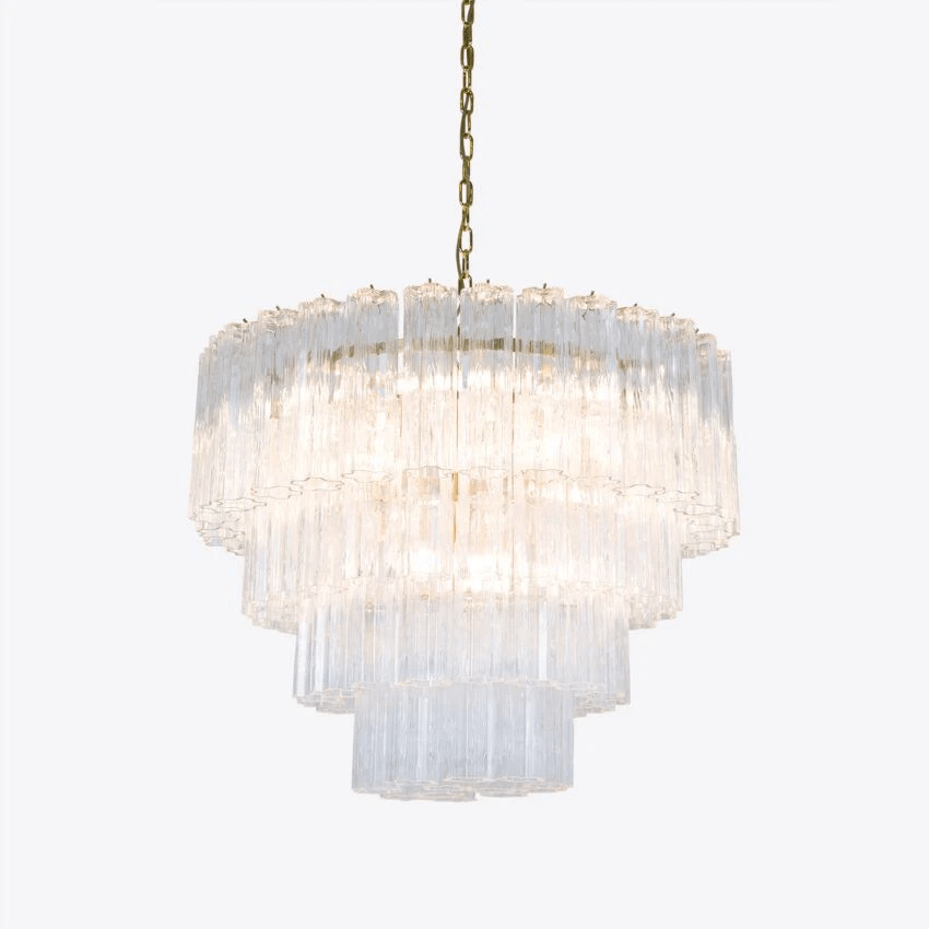 Aurora Chandelier Four Tier Fluted Glass