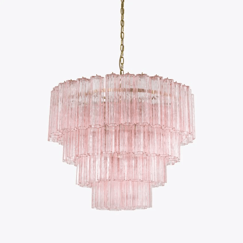 Aurora Chandelier Four Tier Fluted Glass