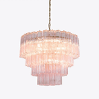 Aurora Chandelier Four Tier Fluted Glass