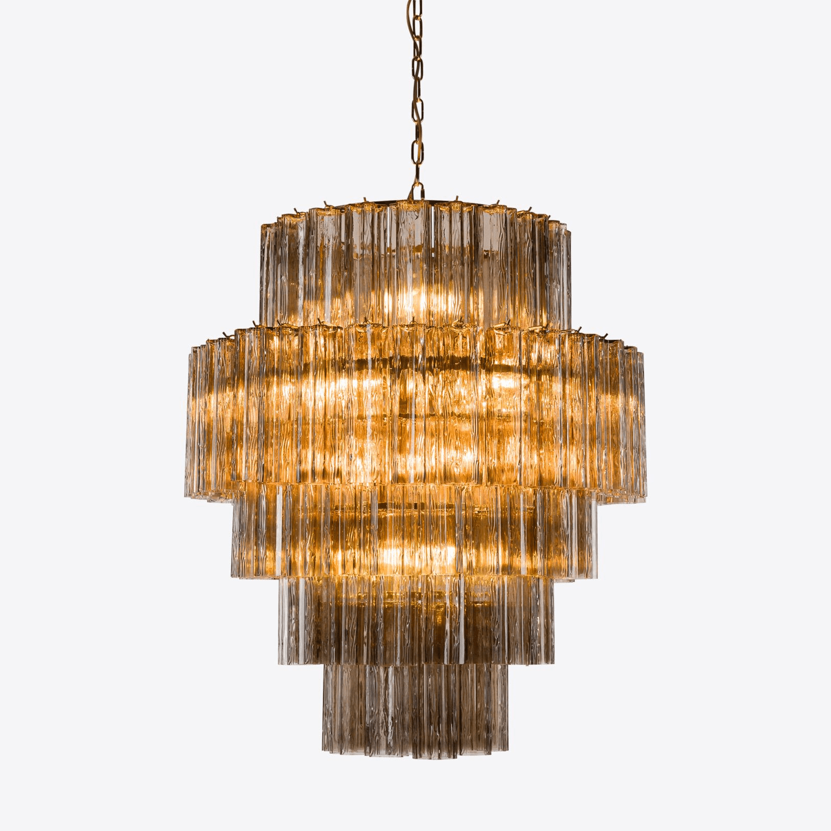 Aurora Chandelier Pink Prism Glass Layered Elegant