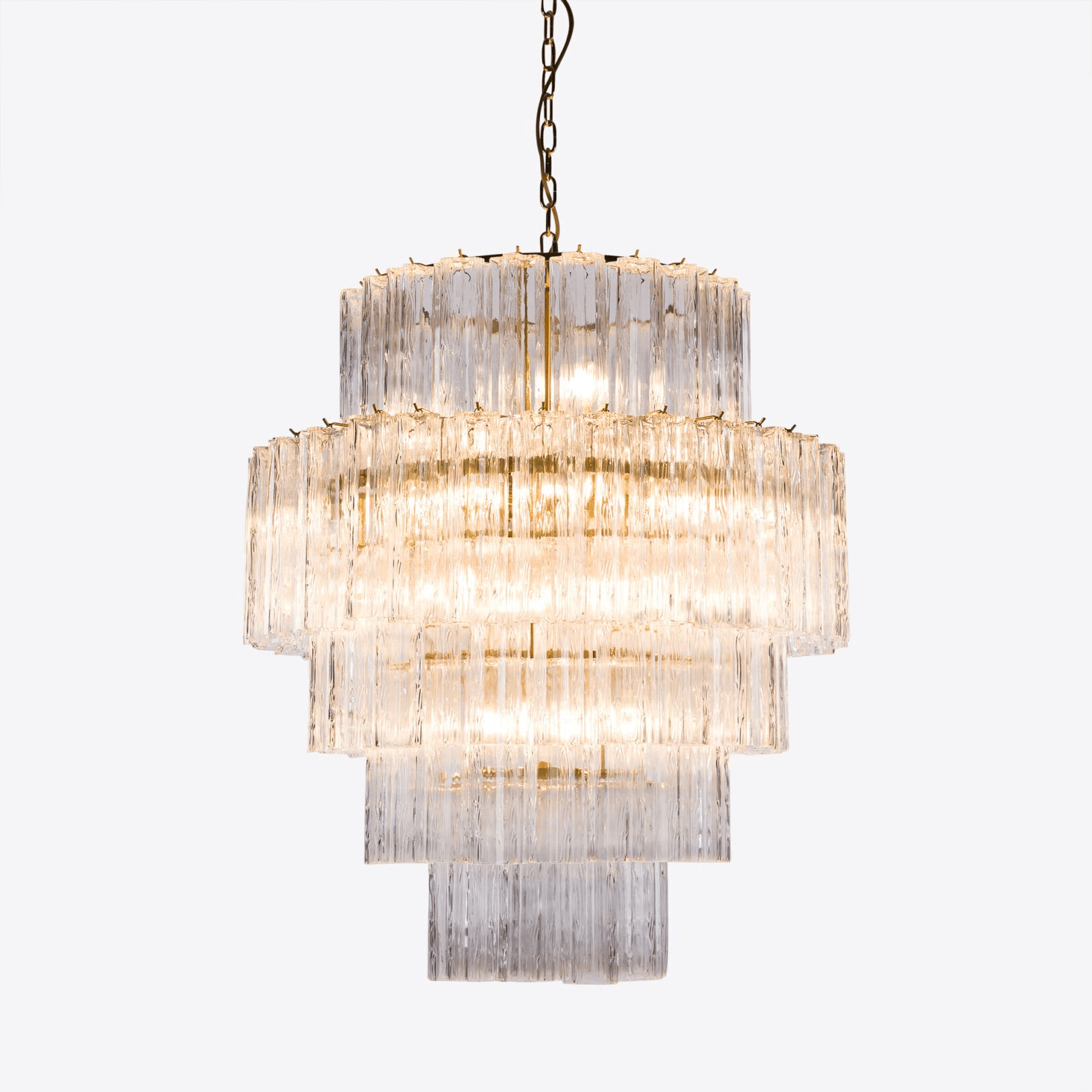 Aurora Chandelier Pink Prism Glass Layered Elegant