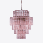 Aurora Chandelier Pink Prism Glass Layered Elegant