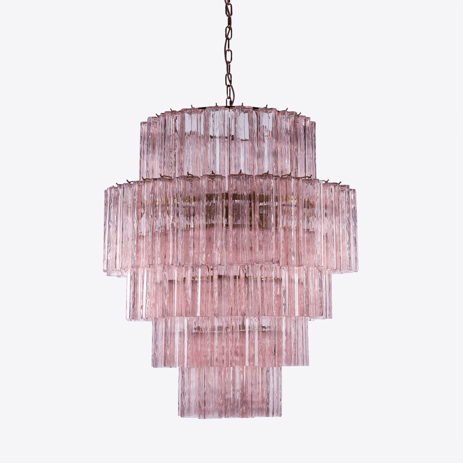 Aurora Chandelier Pink Prism Glass Layered Elegant