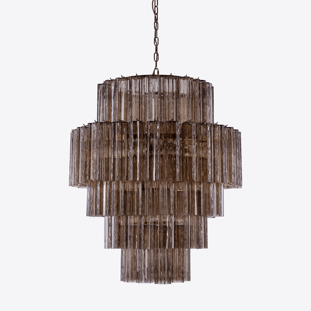 Aurora Chandelier Pink Prism Glass Layered Elegant