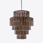 Aurora Chandelier Pink Prism Glass Layered Elegant
