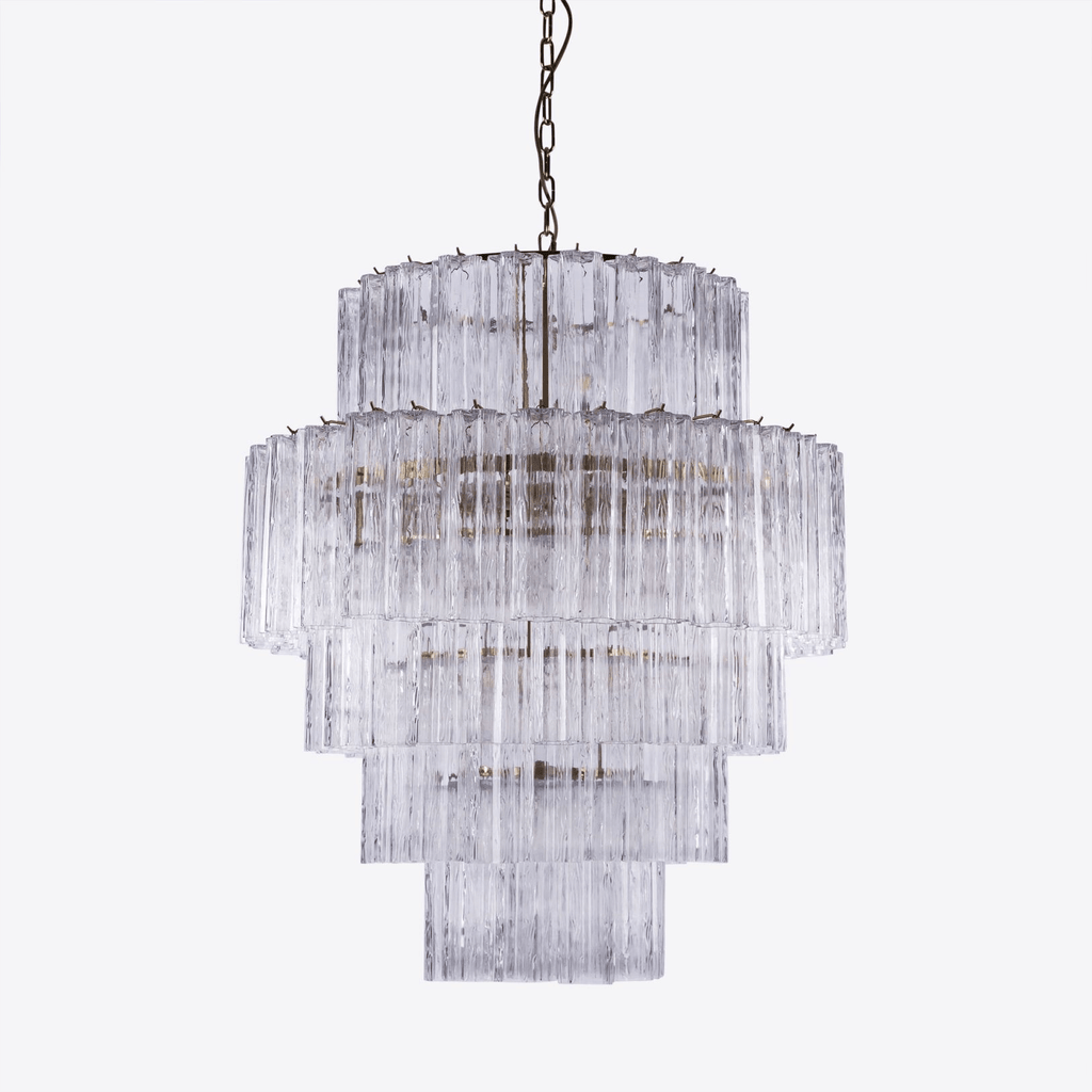 Aurora Chandelier Pink Prism Glass Layered Elegant