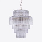 Aurora Chandelier Pink Prism Glass Layered Elegant