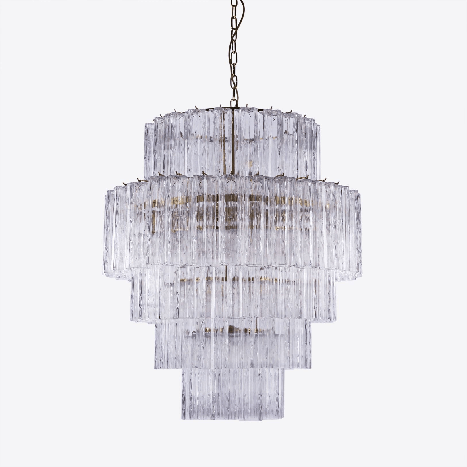 Aurora Chandelier Pink Prism Glass Layered Elegant
