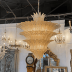 Aurora Chandelier Murano Glass Palmette Leaf Tiered