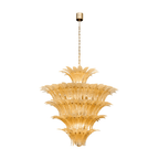 Aurora Chandelier Murano Glass Palmette Leaf Tiered