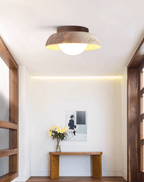 Ashaionis Disc-Dome Travertine Ceiling Light