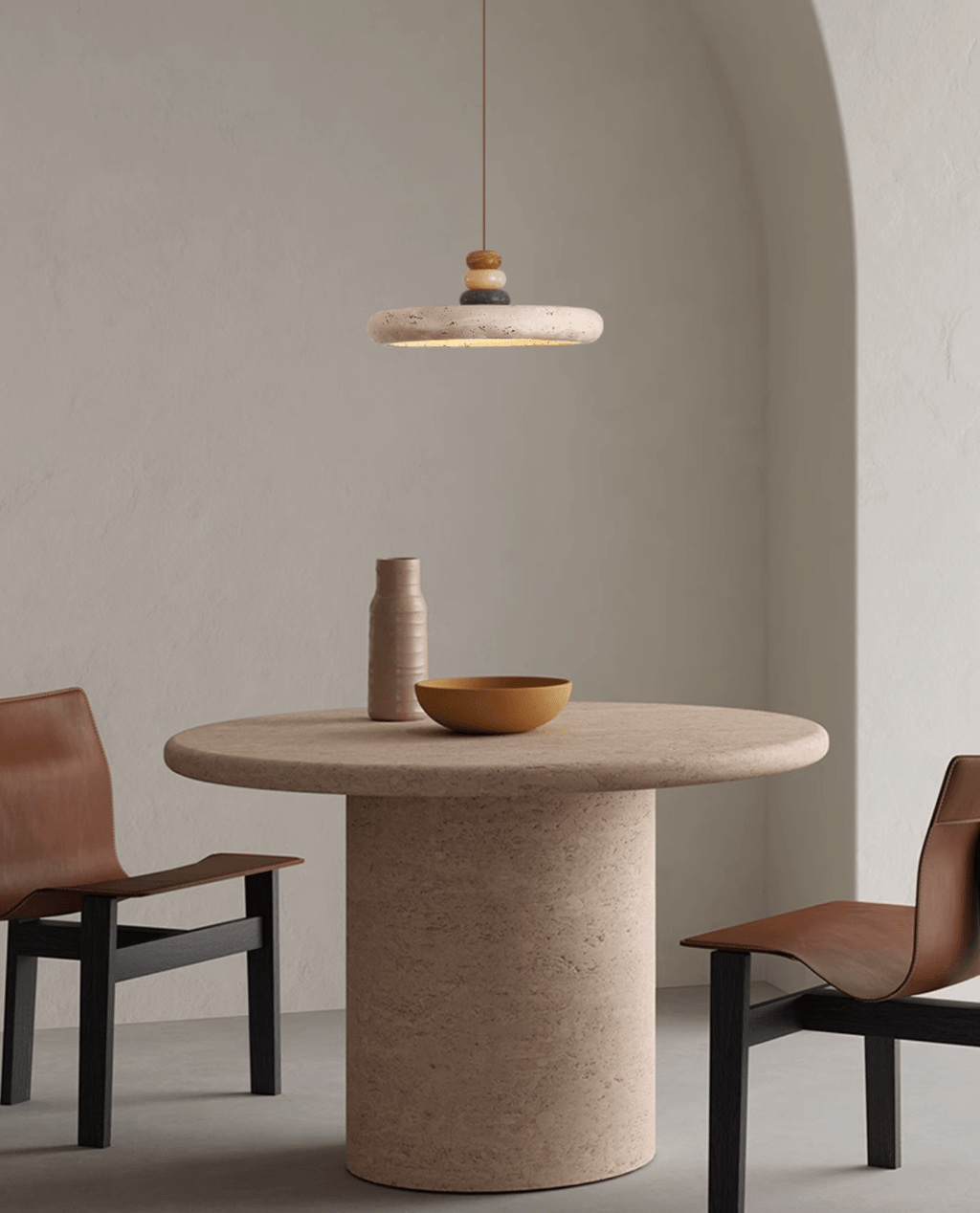 Cuvarora Disc Travertine Pendant Light