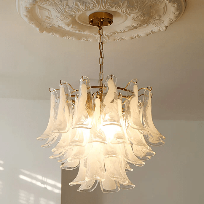Aurora Chandelier Murano Glass Petals Vintage