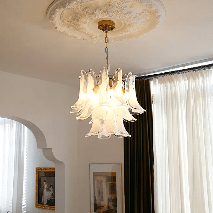 Aurora Chandelier Murano Glass Petals Vintage