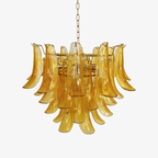 Aurora Chandelier Murano Glass Leaf Golden