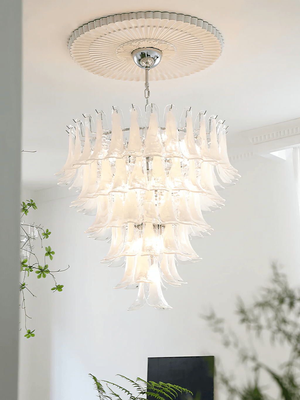 Aurora Chandelier Murano Glass Petals Vintage