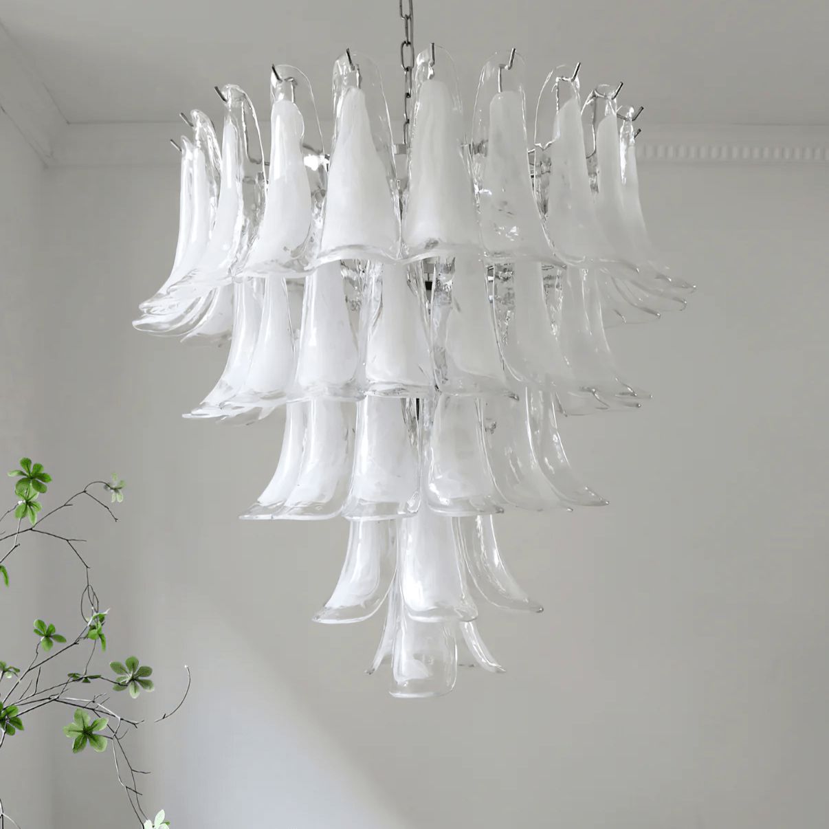 Aurora Chandelier Murano Glass Petals Vintage