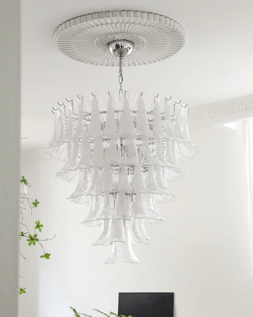 Aurora Chandelier Murano Glass Petals Vintage