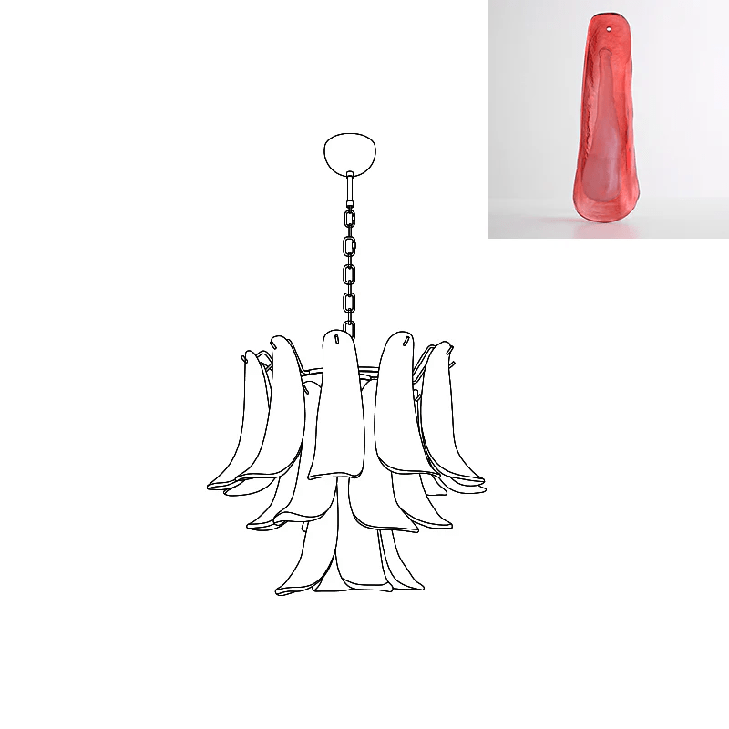 Aurora Chandelier Murano Glass Petals Vintage