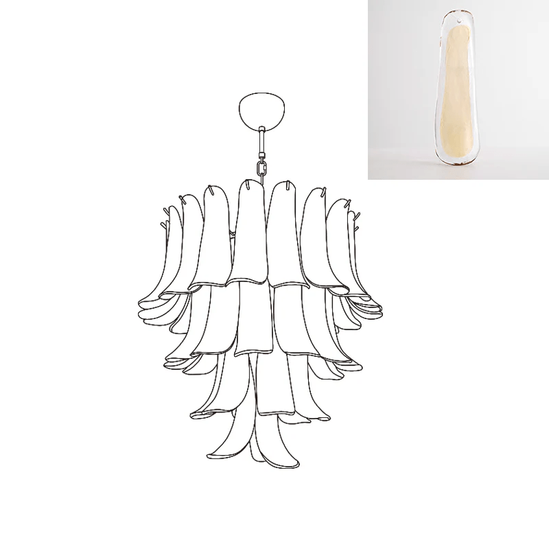 Aurora Chandelier Murano Glass Petals Vintage