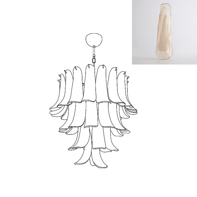 Aurora Chandelier Murano Glass Petals Vintage