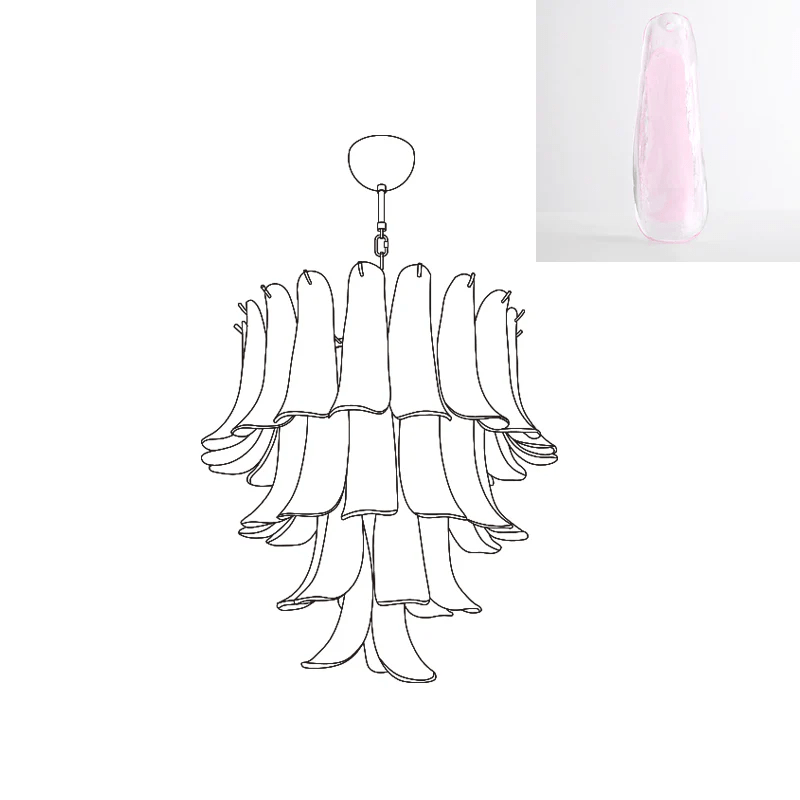 Aurora Chandelier Murano Glass Petals Vintage