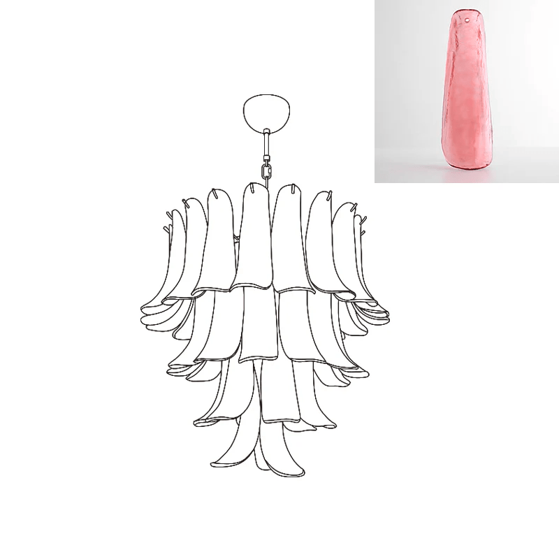 Aurora Chandelier Murano Glass Petals Vintage