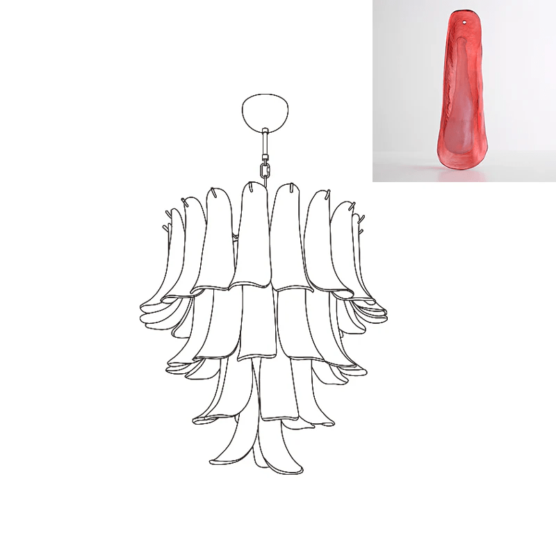 Aurora Chandelier Murano Glass Petals Vintage