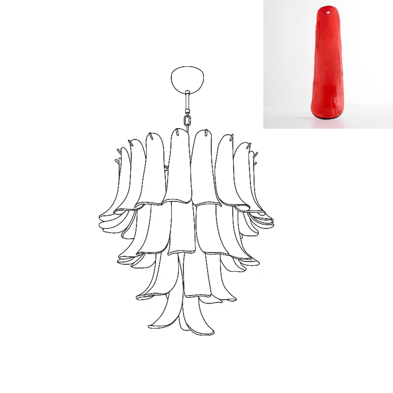 Aurora Chandelier Murano Glass Petals Vintage