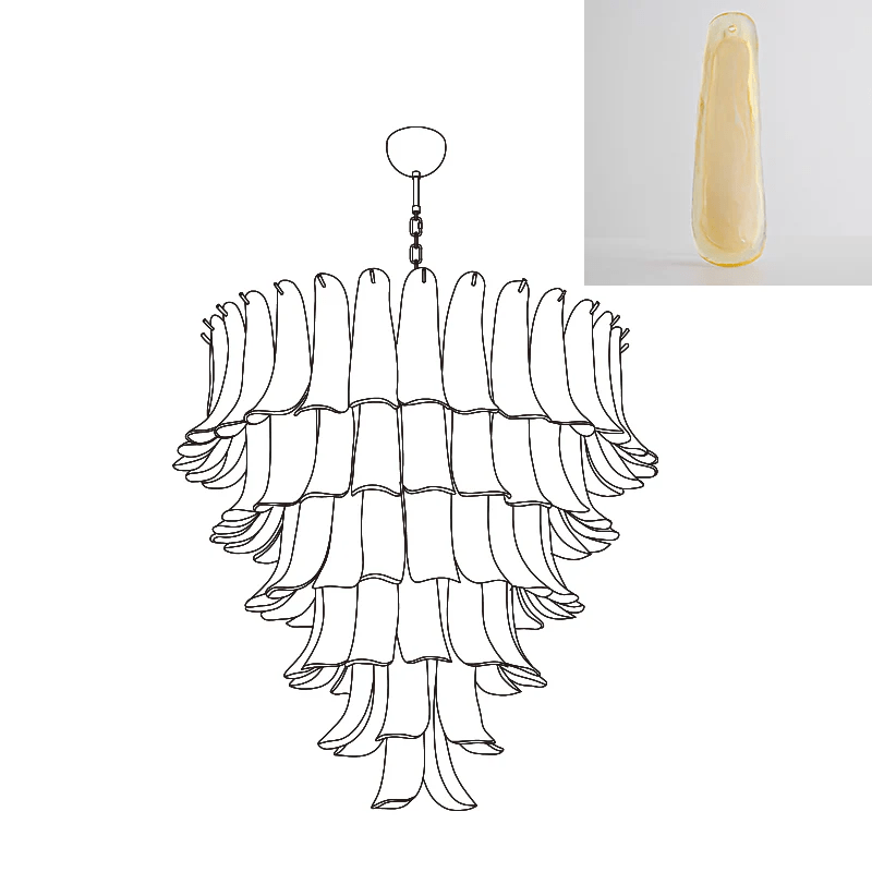 Aurora Chandelier Murano Glass Petals Vintage