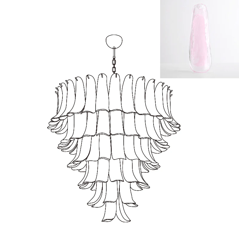 Aurora Chandelier Murano Glass Petals Vintage