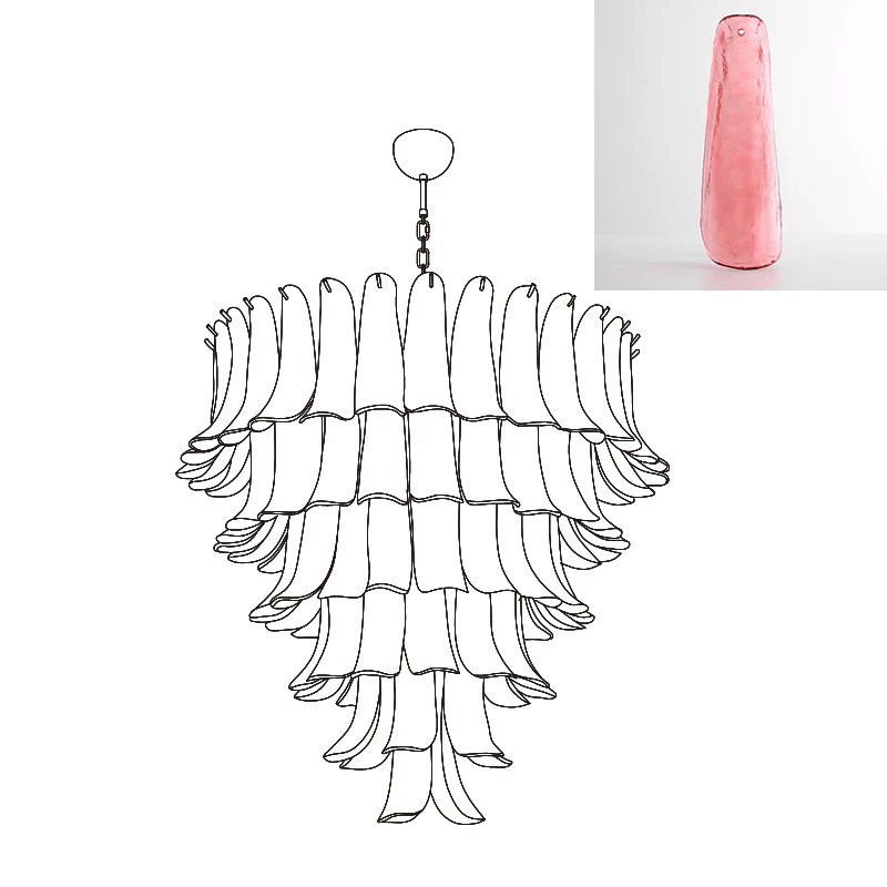 Aurora Chandelier Murano Glass Petals Vintage
