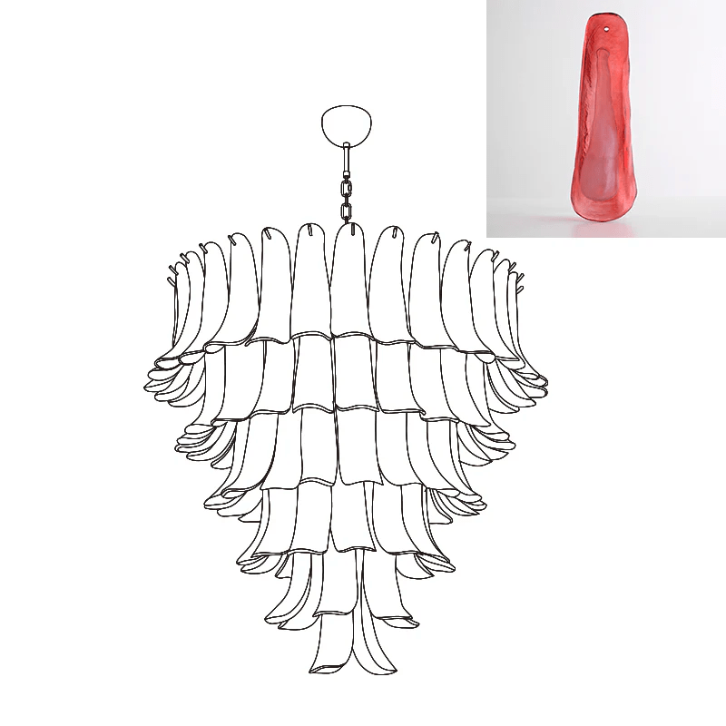 Aurora Chandelier Murano Glass Petals Vintage