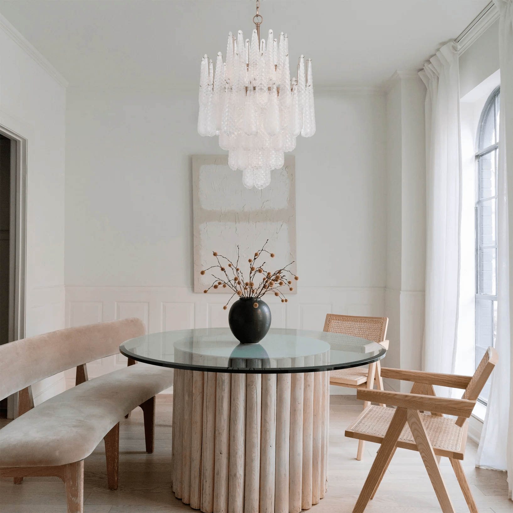 Aurora Chandelier Drop Textured Glass Elegant