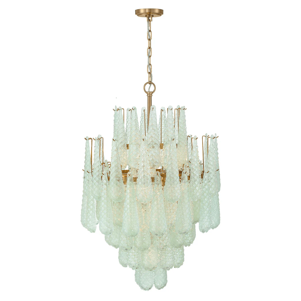 Aurora Chandelier Drop Textured Glass Elegant