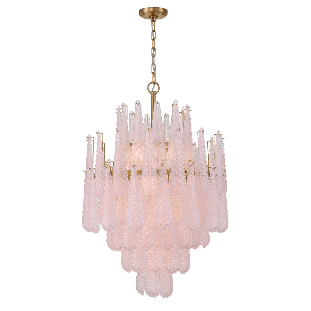 Aurora Chandelier Drop Textured Glass Elegant