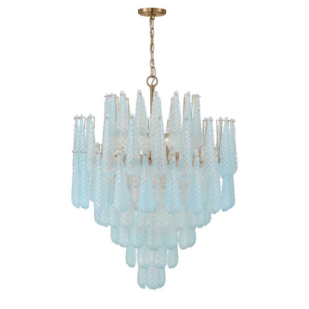 Aurora Chandelier Drop Textured Glass Elegant