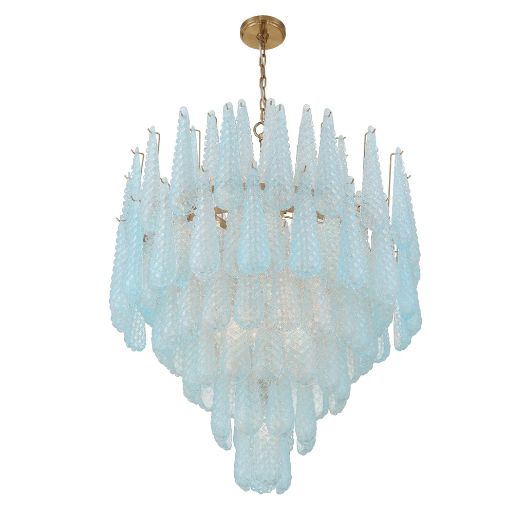 Aurora Chandelier Drop Textured Glass Elegant