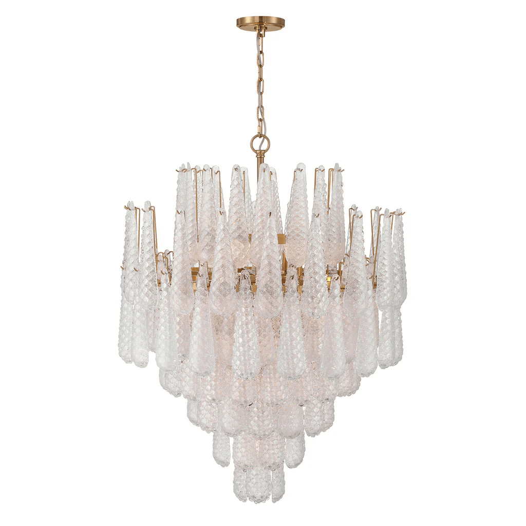 Aurora Chandelier Drop Textured Glass Elegant