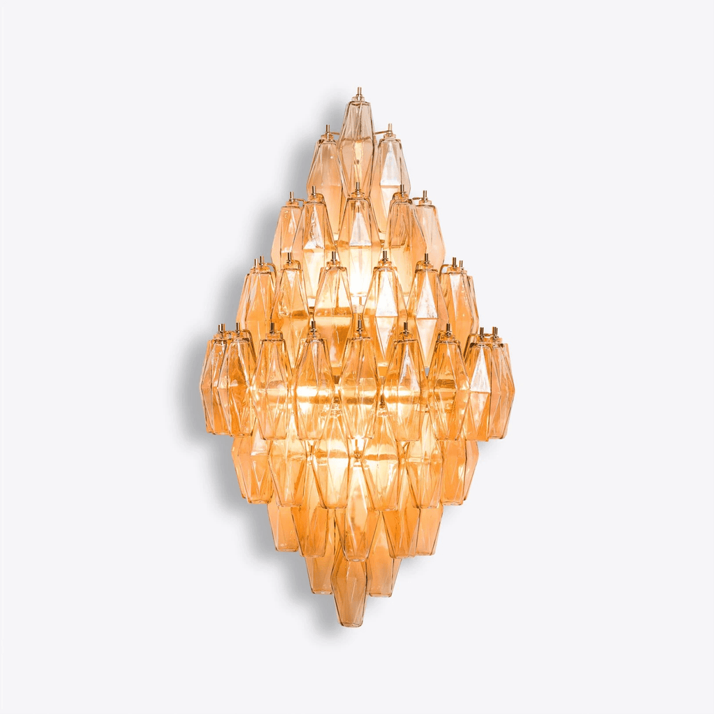 Aurora Wall Light Amber Diamond Polyhedron Vintage