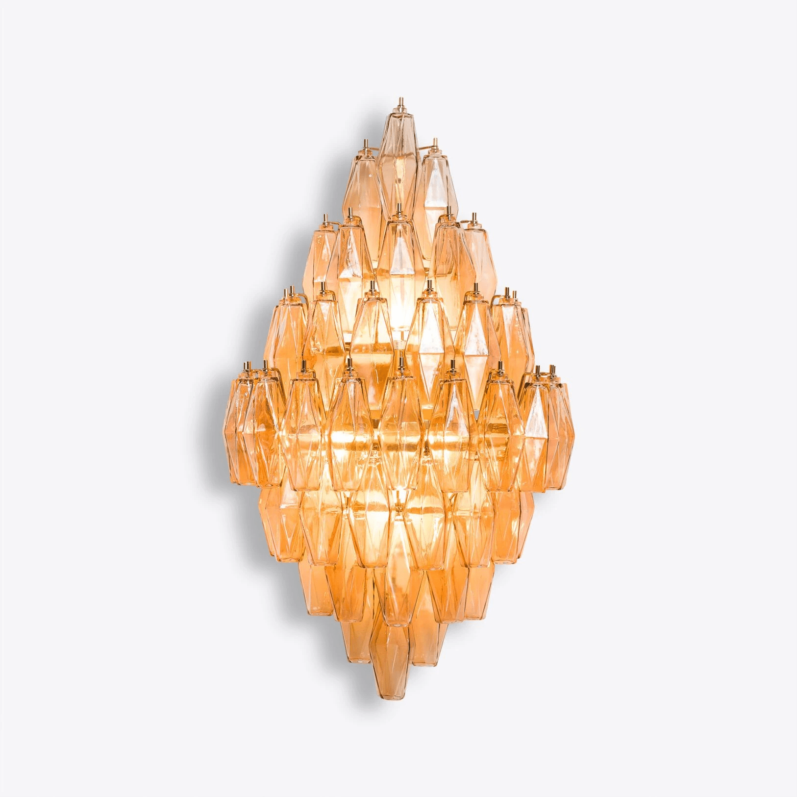 Aurora Wall Light Amber Diamond Polyhedron Vintage