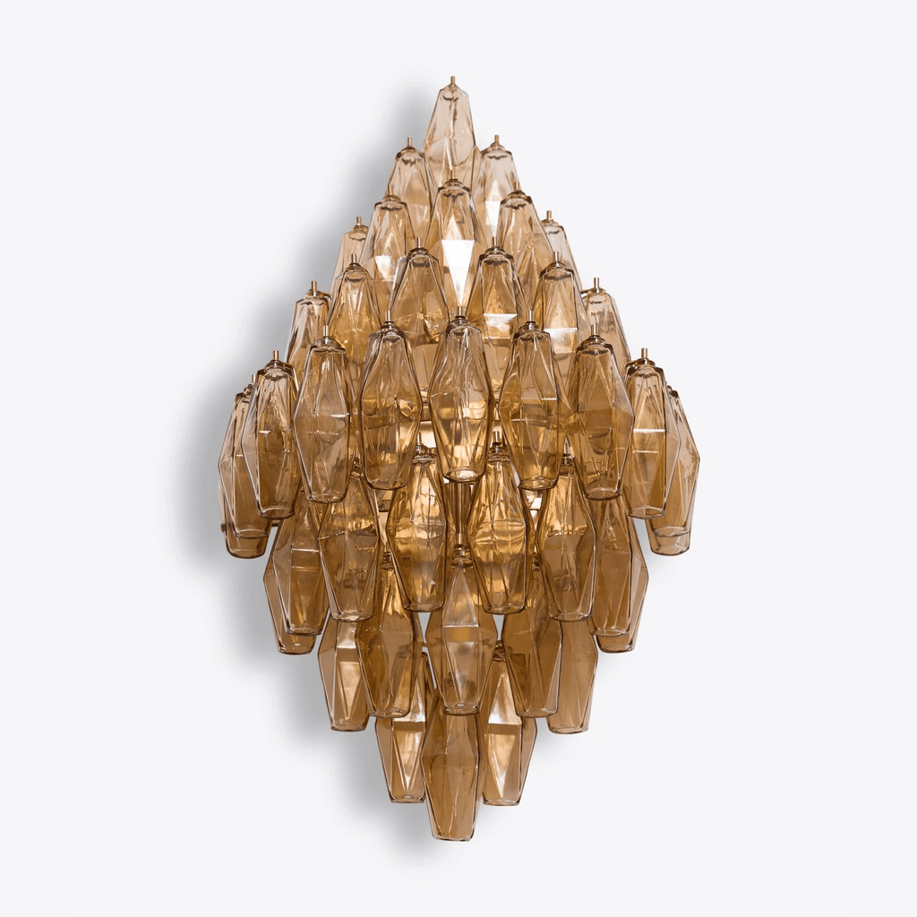 Aurora Wall Light Amber Diamond Polyhedron Vintage