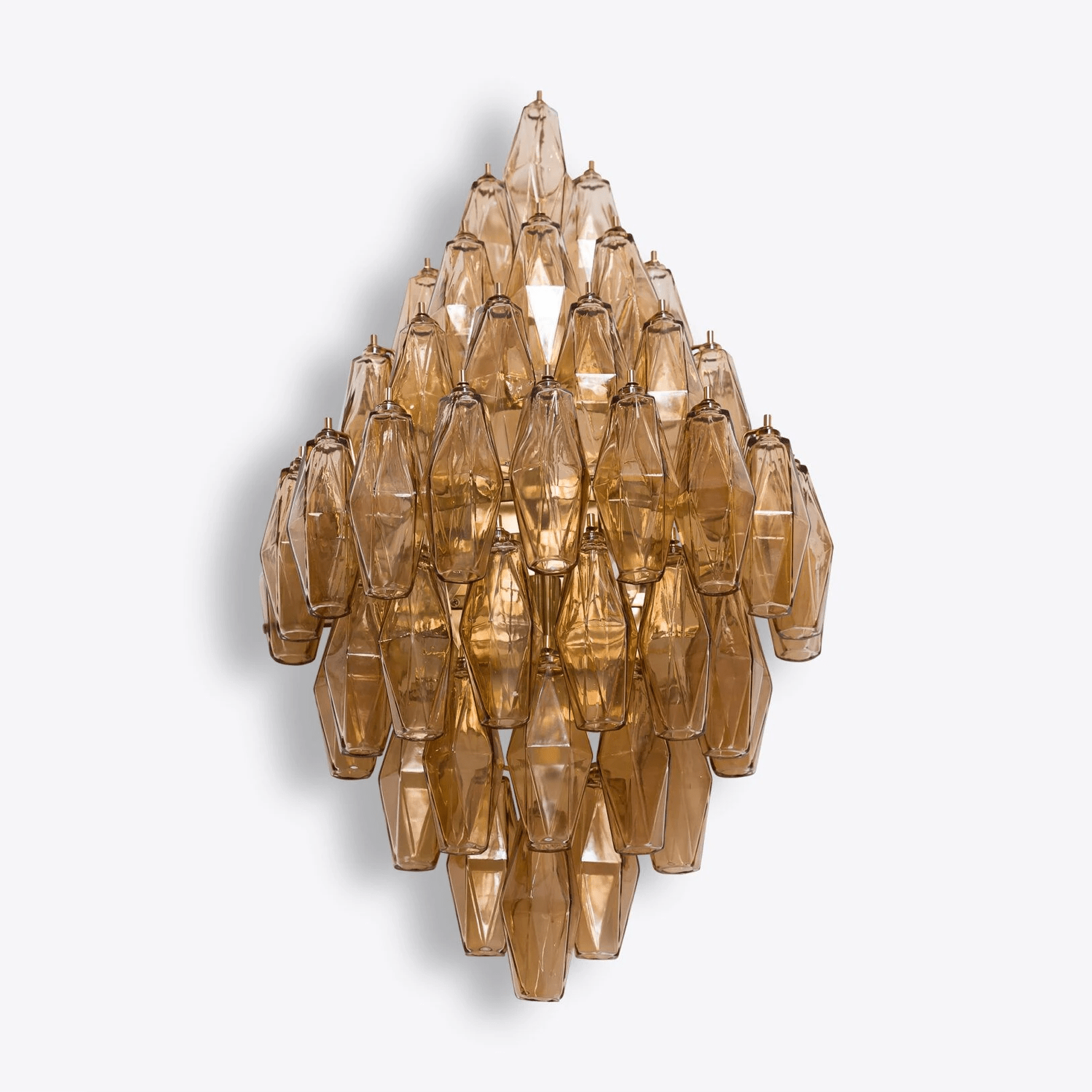 Aurora Wall Light Amber Diamond Polyhedron Vintage