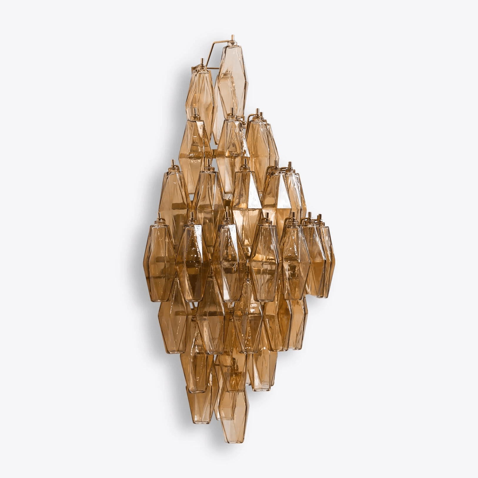 Aurora Wall Light Amber Diamond Polyhedron Vintage