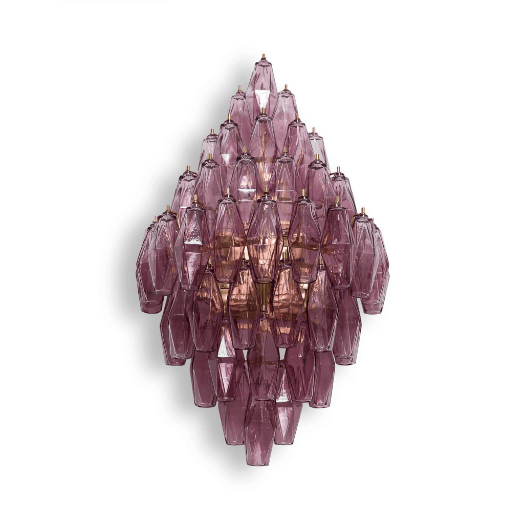 Aurora Wall Light Amber Diamond Polyhedron Vintage