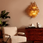 Aurora Wall Light Amber Diamond Polyhedron Vintage