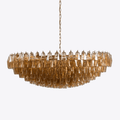 Aurora Chandelier Tiered Amber Glass Vintage