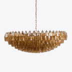 Aurora Chandelier Tiered Amber Glass Vintage