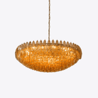 Aurora Chandelier Tiered Amber Glass Vintage