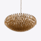 Aurora Chandelier Tiered Amber Glass Vintage